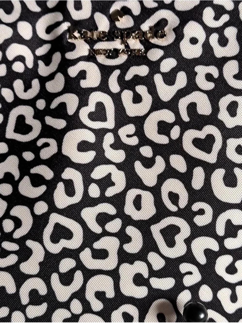 Kate Spade Black & White Nylon Leopard Print Purse - Picture 5 of 6